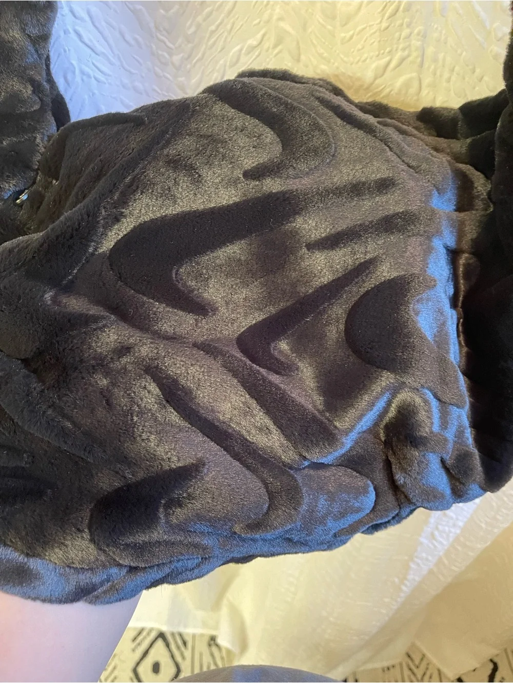 Nike Sportswear Black Faux Fur Slouchy Bag - NWT **